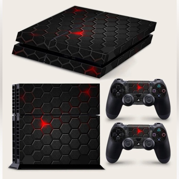 Geometric Pattern Game Console Sticker Compatible With PS4 - Picture 1 of 7